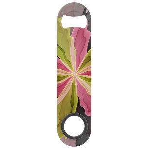 Joy, Pink Green Anthracite Fantasy Flower Fractal