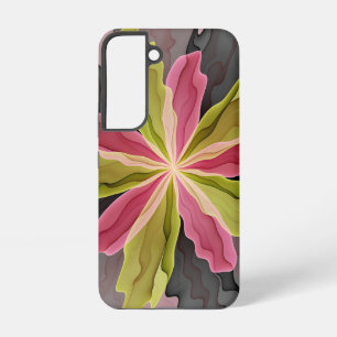 Joy, Pink Green Anthracite Fantasy Flower Fractal Samsung Galaxy Case