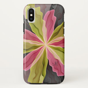 Joy, Pink Green Anthracite Flower Fractal Monogram Case-Mate iPhone Case