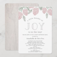 Joy Pink Pine Cone Baby Shower by Mail