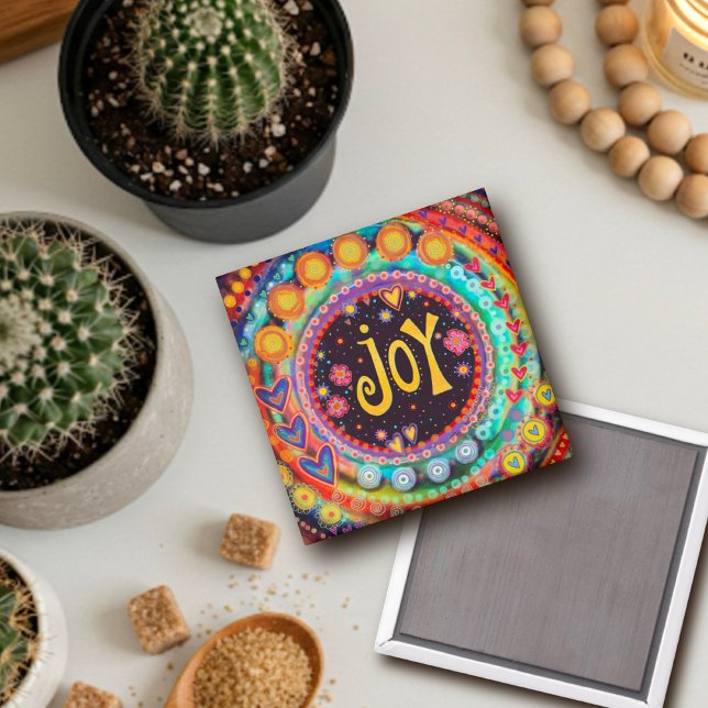 Joy Pretty Colourful Fun Hearts Inspirivity Magnet (Creator Uploaded)