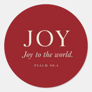 JOY Psalm 98:4 Christmas Gift Classic Round Sticker