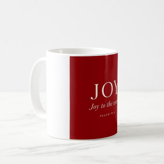 JOY | Psalm 98:4 | Christmas Gift Coffee Mug (Front Left)