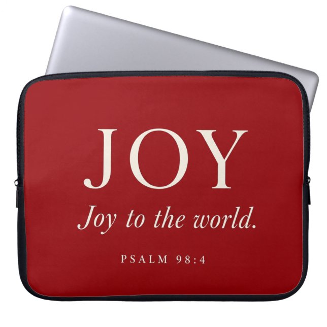 JOY | Psalm 98:4 | Christmas Gift Laptop Sleeve (Front)