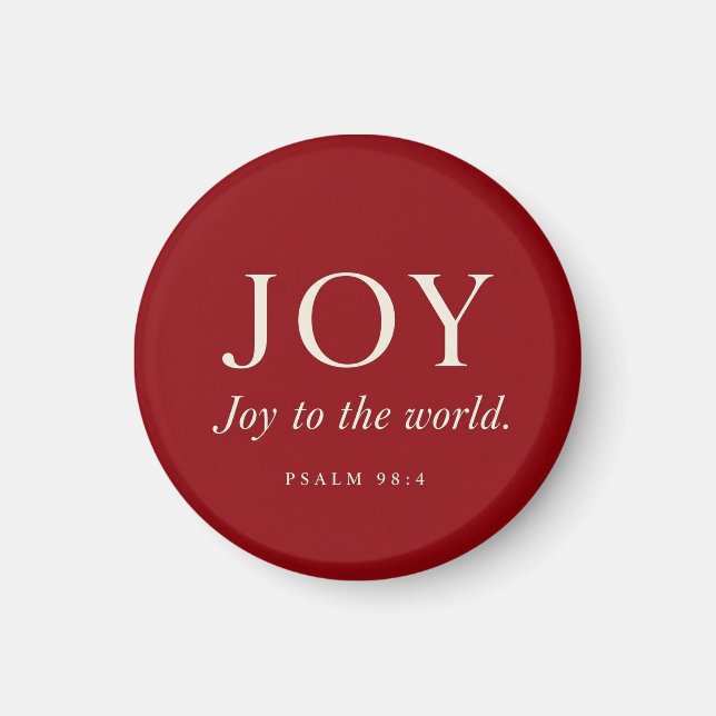 JOY | Psalm 98:4 | Christmas Gift Magnet (Front)