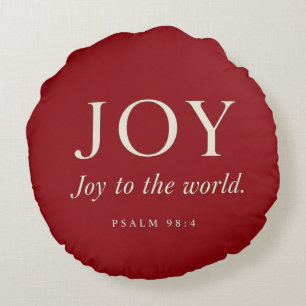 JOY Psalm 98:4 Christmas Gift Round Cushion