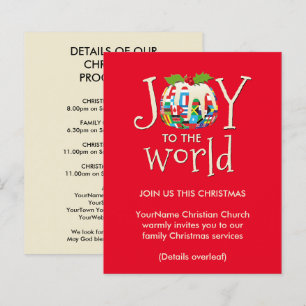 Joy Pudding Church Christmas Service Invitation