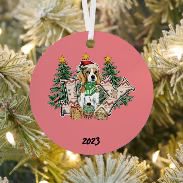 Joy Puppy Christmas Metal Tree Decoration (Insitu)