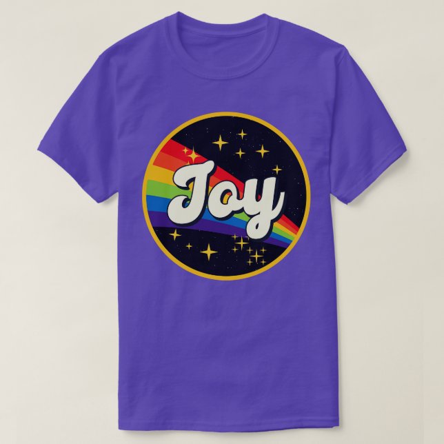Joy Rainbow In Space Vintage Style T-Shirt (Design Front)