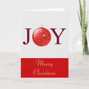 Joy Red Christmas Decoration Card