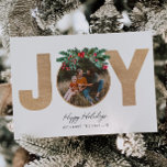 JOY Red Plaid Photo Christmas Card<br><div class="desc">Photo Christmas Card - Ready to be personalised by you!</div>