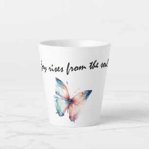 Joy rises from the soul Butterfly Latte Mug
