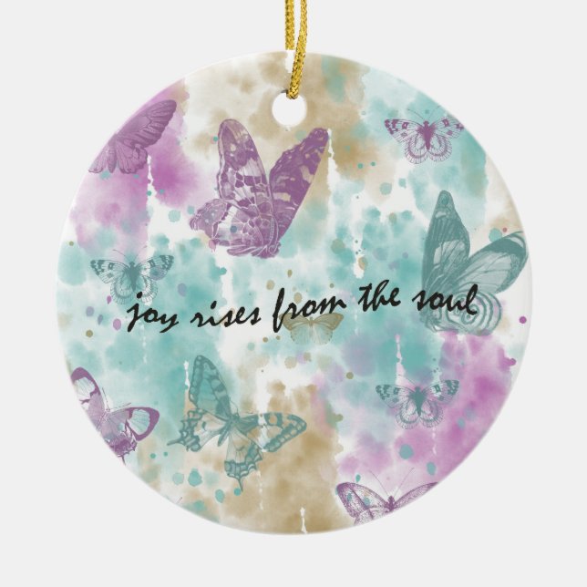 Joy Rises from the Soul Ceramic Tree Decoration (Front)