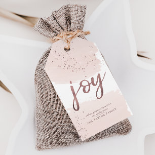 Joy   Rose Gold Christmas Gift Tags