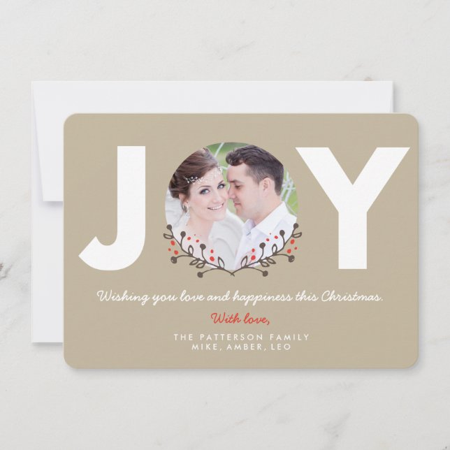 JOY Rustic | Holiday Photo Card (Front)