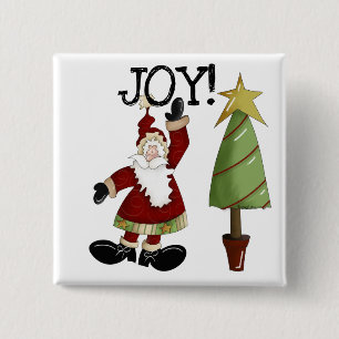 JOY Santa Claus T-shirts and Gifts 15 Cm Square Badge