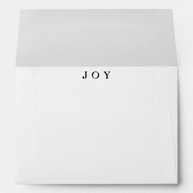 “JOY” Script Black Elegant Business Personal Envelope (Back (Bottom))