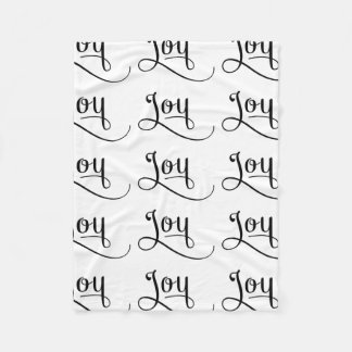 Joy Script Black Fleece Blanket