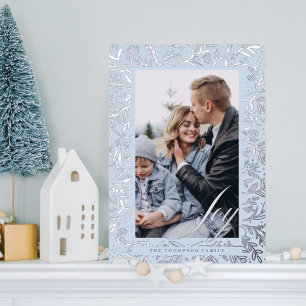 Joy Script Decorative Floral & Foliage Photo Frame