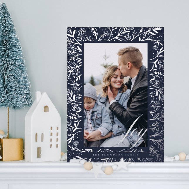 Joy Script Decorative Floral & Foliage Photo Frame (Creator Uploaded)