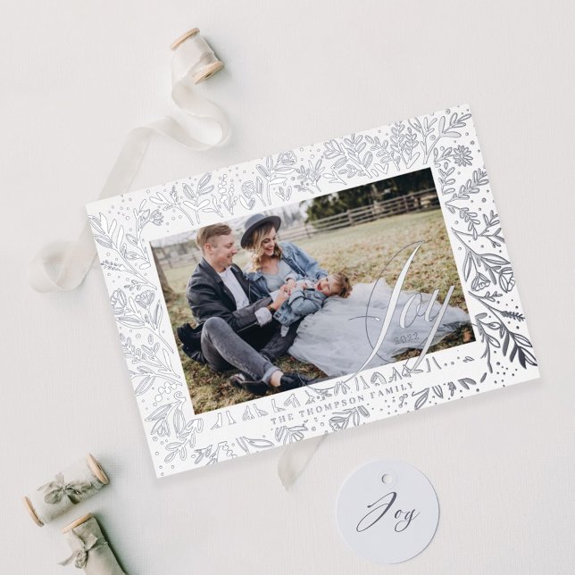 Joy Script Decorative Floral & Foliage Photo Frame (Creator Uploaded)