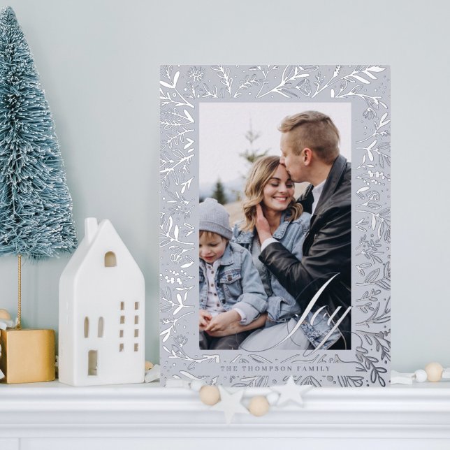 Joy Script Decorative Floral & Foliage Photo Frame (Creator Uploaded)