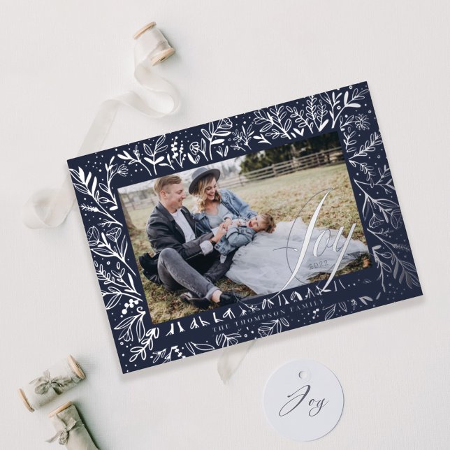 Joy Script Decorative Floral & Foliage Photo Frame (Creator Uploaded)