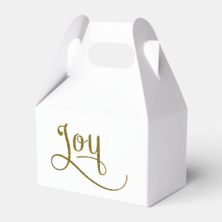 Joy Script Gold Glitter Favour Box