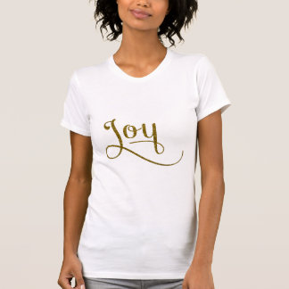 Joy Script Gold Glitter T-Shirt