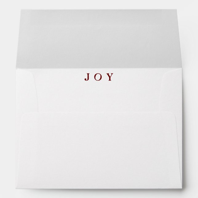 “JOY” Script Red Elegant Business Personal Envelope (Back (Bottom))