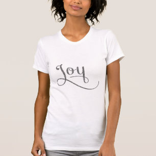Joy Script Silver Glitter T-Shirt