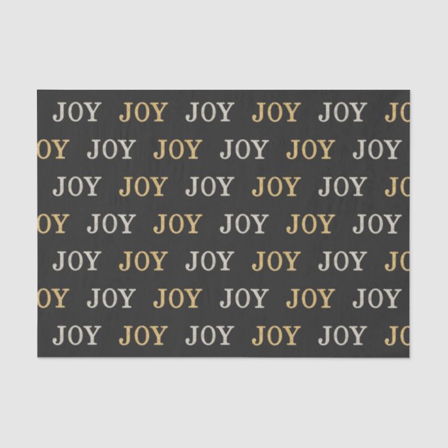 JOY (silver / gold glitter) Tissue Paper (Front)