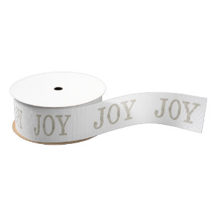 JOY (silver) Grosgrain Ribbon
