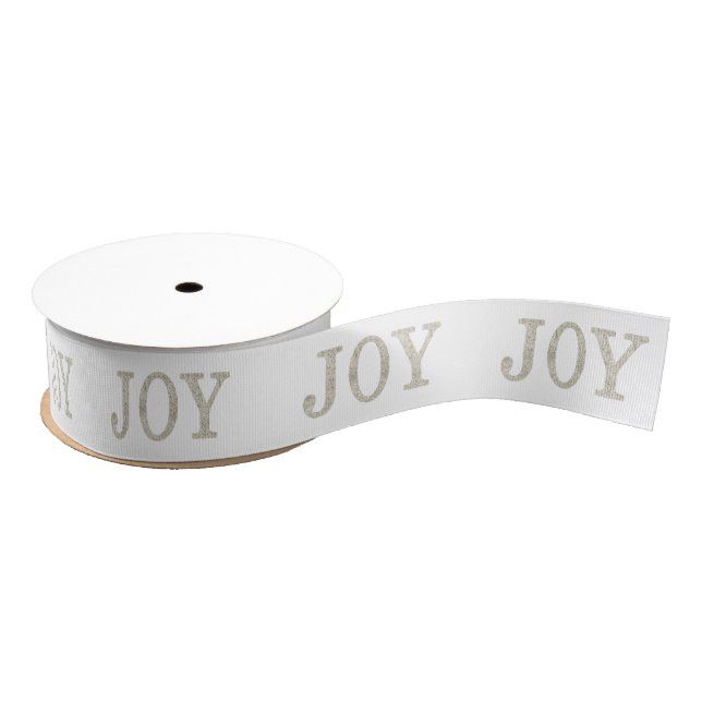 JOY (silver) Grosgrain Ribbon (Spool)