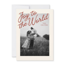 Joy Simple Christian Classic Red Christmas Photo