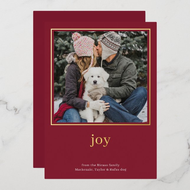 Joy Simple Elegant Merry Christmas Personalised (Front/Back)