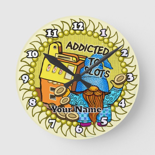 Joy slots gnome round clock (Front)