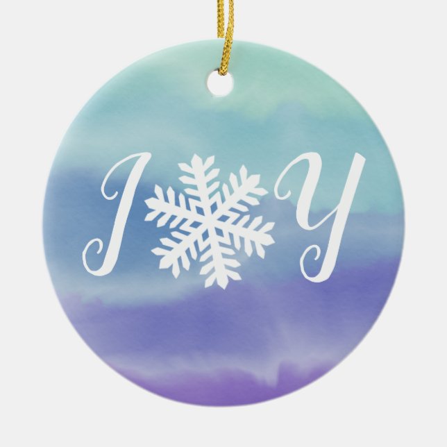 Joy Snowflake Ceramic Tree Decoration (Front)