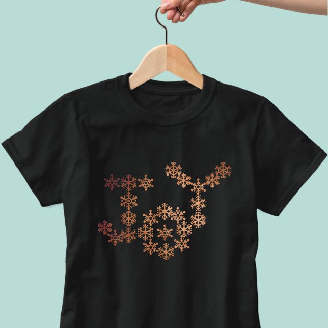Joy Snowflake Christmas Holiday Festive T-Shirt (Joy to the world! And if your name is Joy & you love faux foil snowflakes- this is the shirt for you)