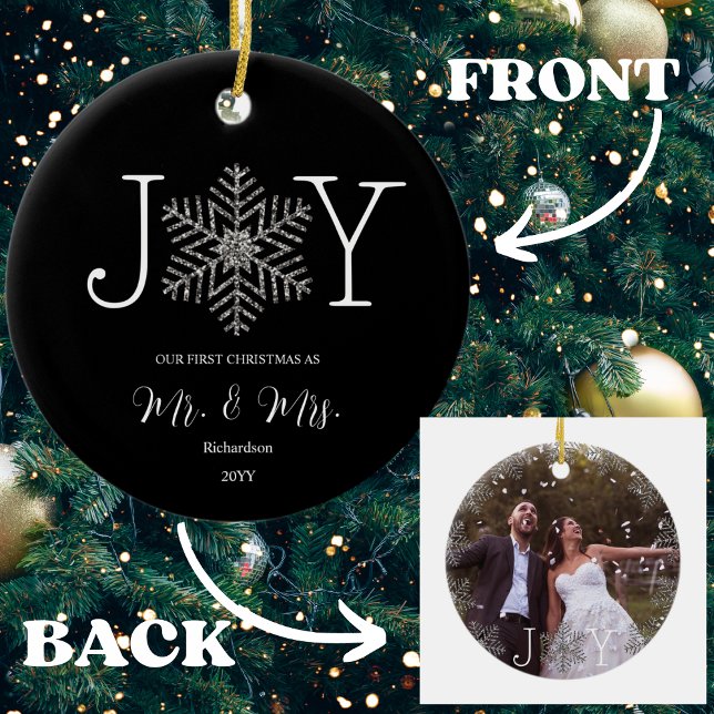 Joy Snowflake Our First Christmas as Mr & Mrs Ceramic Tree Decoration (Creator Uploaded)