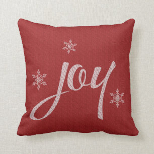 Joy snowflake typography cushion