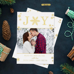 "Joy" Snowflakes Christmas Photo Real