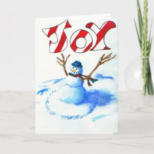Joy Snowman Holiday Card