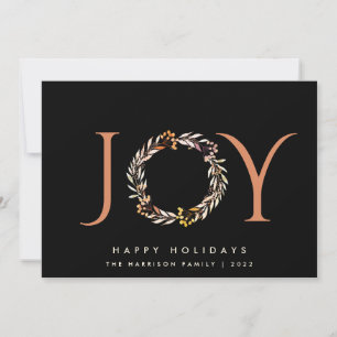 Joy Terracotta Black Christmas 2022 Holiday Card