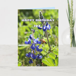 Joy Texas Bluebonnet Happy Birthday Card