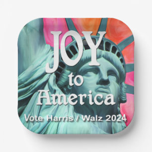 Joy to America Harris Walz Paper Plate