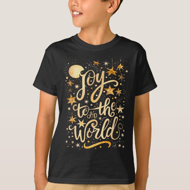 Joy To The Christmas World Christian Jesus Nativit T-Shirt (Front)