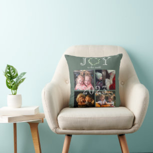 Joy to the World 4 Photo Personalised Throw Pillow