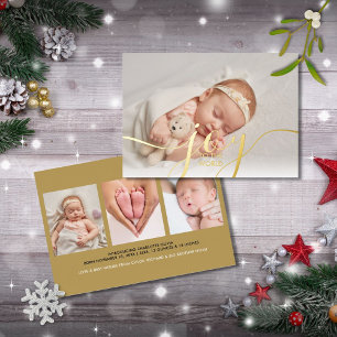 Joy to the World Baby 4 Photo Gold