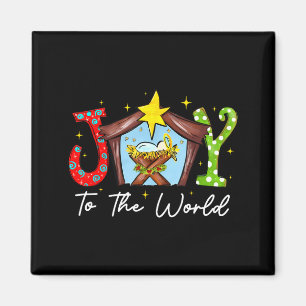 Joy To The World Baby Jesus Christmas Nativity Sce Magnet
